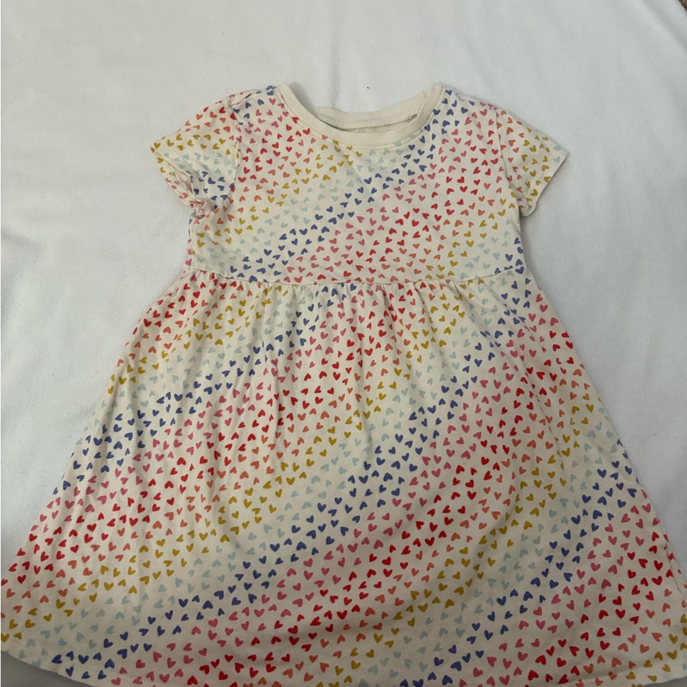 Old Navy Multicolor Heart Print Kids Dress